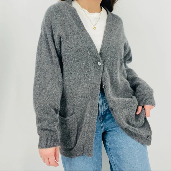 Vintage Sweaters - SOLD vintage lambswool angora rabbit hair blend button down cardigan sweater